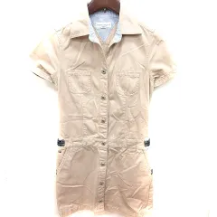 トミーガール tommy girl ワンピース タイト ミニ 半袖 S ベージュ /RT