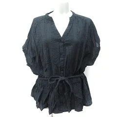 フリークスストア FREAKS STORE シャツ ブラウス ペプラム 半袖 F 黒 ブラック /YI