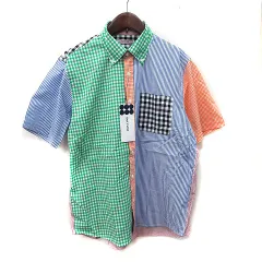 ドゥクラッセ DoCLASSE シャツ ボタンダウン ストライプ ギンガムチェック 半袖 M マルチカラー /YI