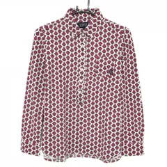 【超美品】パーリーゲイツ 長袖シャツ 白×ボルドー MR.MEN LITTLE MISS レディース 1(M) ゴルフウェア PEARLY GATES