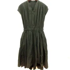 シンプリシテェ SIMPLICITE ワンピース Aライン ロング ノースリーブ カーキ /RT