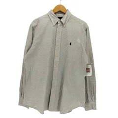 ラルフローレン RALPH LAUREN 90S 香港製 CLASSIC FIT ポニー刺繍 チェック ボタンダウン L/S シャツ メンズ import：M 
