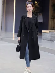 ロングコート チェスターコート コート ロングコート レディース チェスター アウター ジャケット ロング丈 ゆったり きれいめ ウール 黒 