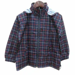 ユニクロ UNIQLO ジャケット ブルゾン ジップアップ チェック 120 紺 ネイビー /YK ●RY