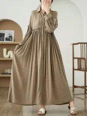 シャツワンピース レディース ワンピ シャツワンピ ロングシャツ ロングワンピース ロング丈 羽織り 羽織 長袖 フリル ゆったり 体型カバー