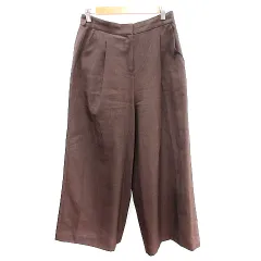 ナチュラルビューティーベーシック NATURAL BEAUTY BASIC ワイドパンツ ガウチョ L 茶 ブラウン /AU