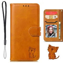 カードポケット付き ストラップ付き 高質感レザー 財布型 携帯ケース スマホケース カードケース pixel9 スマホカバー ベルトマグネット ピクセル9A グーグル 全対応 スタンド機能 softbank SIMフリー 笑顔猫 ドコモ docomo 動物型