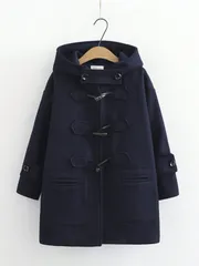 ダッフルコート 学生 ウール スクールコート 女子 レディース 冬 制服 ロング コート 中綿いれ 厚手 高校生 中学生 ロングコート フード付