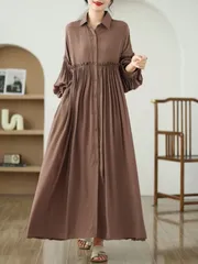 シャツワンピース レディース ワンピ シャツワンピ ロングシャツ ロングワンピース ロング丈 羽織り 羽織 長袖 フリル ゆったり 体型カバー