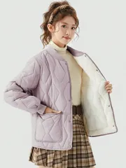 ボアジャケット レディース 冬 アウター 厚手ブルゾン 長袖 キルティングジャケット ショート丈 裏起毛 レディースファッション カジュアル