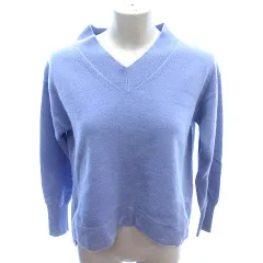 ノーリーズ Nolley's ニット セーター Vネック ウール カシミヤ混 長袖 36 S 青 ブルー /AU