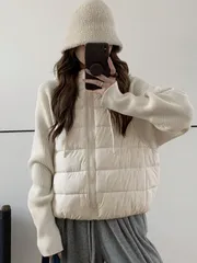 アウター レディース コットンコート ジャケット 中綿ジャケット レディースコットンコート フード付きジャケット ショートレングス ニット