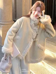 ムートン 厚手ブルゾン ボアジャケット レディース 冬服 アウター 厚手ジャケット 裏起毛 ブルゾン ハイネック もこもこ かわいい 冬 裏ボ