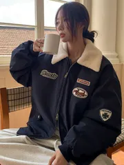 2025 秋冬 コート 冬 レディース 厚手綿入れジャケット - オーバーサイズフィット 防風モードアウター ジップアップ カジュアル 保温性抜群