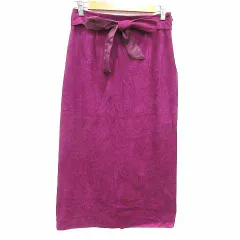 ニコアンド Niko and.. タイトスカート ロング ウエストマーク フェイクスエード 4 L 紫 パープル /YK