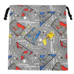 【メール便】ポケットモンスター 巾着袋 巾着M グレー ポケモン マルヨシ 新学期準備雑貨 幼稚園 小学生 キャラクター グッズ 