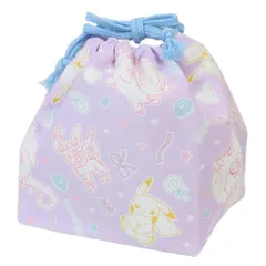 【メール便】ポケットモンスター ランチ巾着 ランチ袋 パープル ポケモン マルヨシ お弁当きんちゃくポーチ キャラクター グッズ 