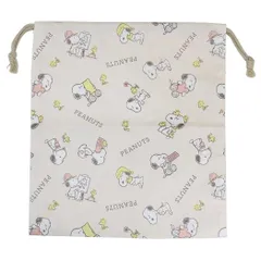 【メール便】スヌーピー 巾着袋 巾着M キナリ ピーナッツ マルヨシ 新学期準備雑貨 幼稚園 小学生 キャラクター グッズ 