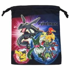 【メール便】ポケットモンスター 巾着袋 巾着S クロ ポケモン集合 ポケモン マルヨシ 新学期準備雑貨 幼稚園 小学生 キャラクター グッズ 