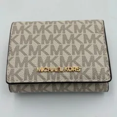 ▪️MICHAEL KORS マイケルコース 二つ折り財布 がま口 MK総柄 ベージュ