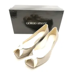 未使用 Giorgio Armani ジョルジオアルマーニ パンプス 36 23-23.5cm オープントゥ ウェッジソール レディース AM7864 のサムネイル