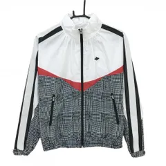 【超美品】パーリーゲイツ ジャケットブルゾン 白×黒 下部グレンチェック風 韓国モデル レディース 0(S) ゴルフウェア PEARLY GATES