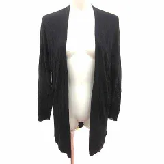 ロペ ROPE ロングカーディガン ニット 前開き スリット 長袖 38 M 黒 ブラック /YK