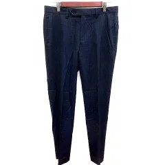 グリーンレーベルリラクシング ユナイテッドアローズ green label relaxing パンツ スラックス ストライプ ウール 80 紺 ネイビー /RT