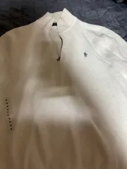 ポロ ラルフローレン 白 ハーフジップアップ M