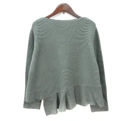23区 オンワード樫山 ニット セーター 長袖 アシンメトリー 38 M 緑 グリーン /MN