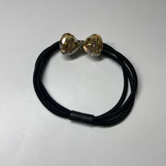 ヘアゴム　リボン　ゴールド