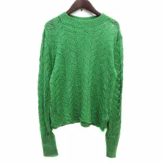 ミエット miette ニット カットソー 総柄 長袖 F 緑 グリーン /YK