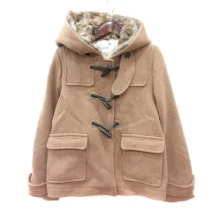 アースミュージック&エコロジー EARTH MUSIC & ECOLOGY ダッフルコート 総裏地 ウール ラビットファー M ベージュ /MN