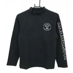 ジャックバニー 長袖ハイネックシャツ 黒×白 袖ロゴプリント レディース 1(M) ゴルフウェア Jack Bunny