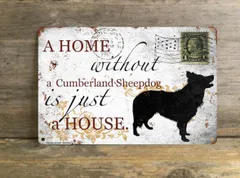 【Cumberland Sheepdog/カンバーランド・シープドッグ】 メタルプレート メッセージ 犬 雑貨 グッズ アート ポスター おしゃれ インテリア 壁飾り アンティーク風 146