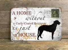 【Curly-Coated Retriever/カーリーコーテッド・レトリーバー】 メタルプレート メッセージ 犬 雑貨 グッズ アート ポスター おしゃれ インテリア 壁飾り アンティーク風 147