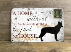 【Czechoslovak Wolfdog/チェコスロバキアン・ウルフドッグ】 メタルプレート メッセージ 犬 雑貨 グッズ アート ポスター おしゃれ インテリア 壁飾り アンティーク風 149