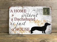 【Dachshund/ダックスフント】 メタルプレート メッセージ 犬 雑貨 グッズ アート ポスター おしゃれ インテリア 壁飾り アンティーク風 150