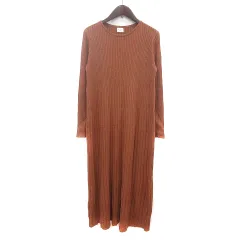 アーバンリサーチ ドアーズ URBAN RESEARCH DOORS ワンピース ニット ロング 長袖 リブ One M 茶 ブラウン /MN