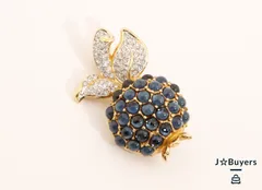 Ac2543 スワロフスキー SWAROVSKI ブローチ スワン刻印 アクセサリー 小物 ブランド小物 ブルーベリー ピン パイナップル フルーツモチーフ コサージュ ヴィンテージ