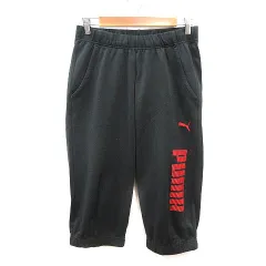 プーマ PUMA スウェットパンツ プリント 七分丈 M チャコールグレー 赤 レッド /MS