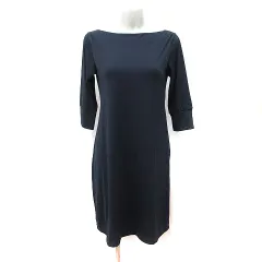 スピック＆スパン ノーブル Spick&Span Noble ワンピース ひざ丈 七分袖 紺 ネイビー /YI