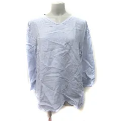 アーバンリサーチ ドアーズ URBAN RESEARCH DOORS シャツ ブラウス プルオーバー 七分袖 麻 リネン ONE 水色 /YI