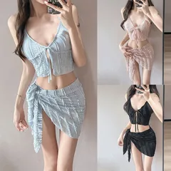 【新品・未使用】 水着 レディース セパレート ビキニ 三点セット 無地 セクシー 映え感 スリム ビーチ用