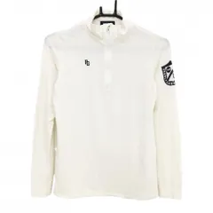 パーリーゲイツ 長袖ハイネックシャツ 白×ネイビー 表微起毛 ハーフジップ レディース 0(S) ゴルフウェア PEARLY GATES