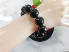 在庫処分 天然石 ブルータイガーアイ17.4～18.3mm玉ブレスレット 内周18.5cm 　　261221013