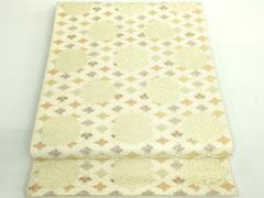 平和屋着物□極上 九寸名古屋帯 兎 お月見 憲法黒茶色地 鬼しぼ縮緬