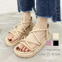 ナローストラップサンダル 厚底 シンプル おしゃれ かわいい レディース