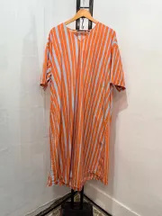 ユニクロ マリメッコ 縦 ストライプ ロング丈ワンピース オーバーサイズ 3544