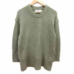 ザラ ZARA KNIT ニット セーター チュニック丈 長袖 S 緑 グリーン /YK